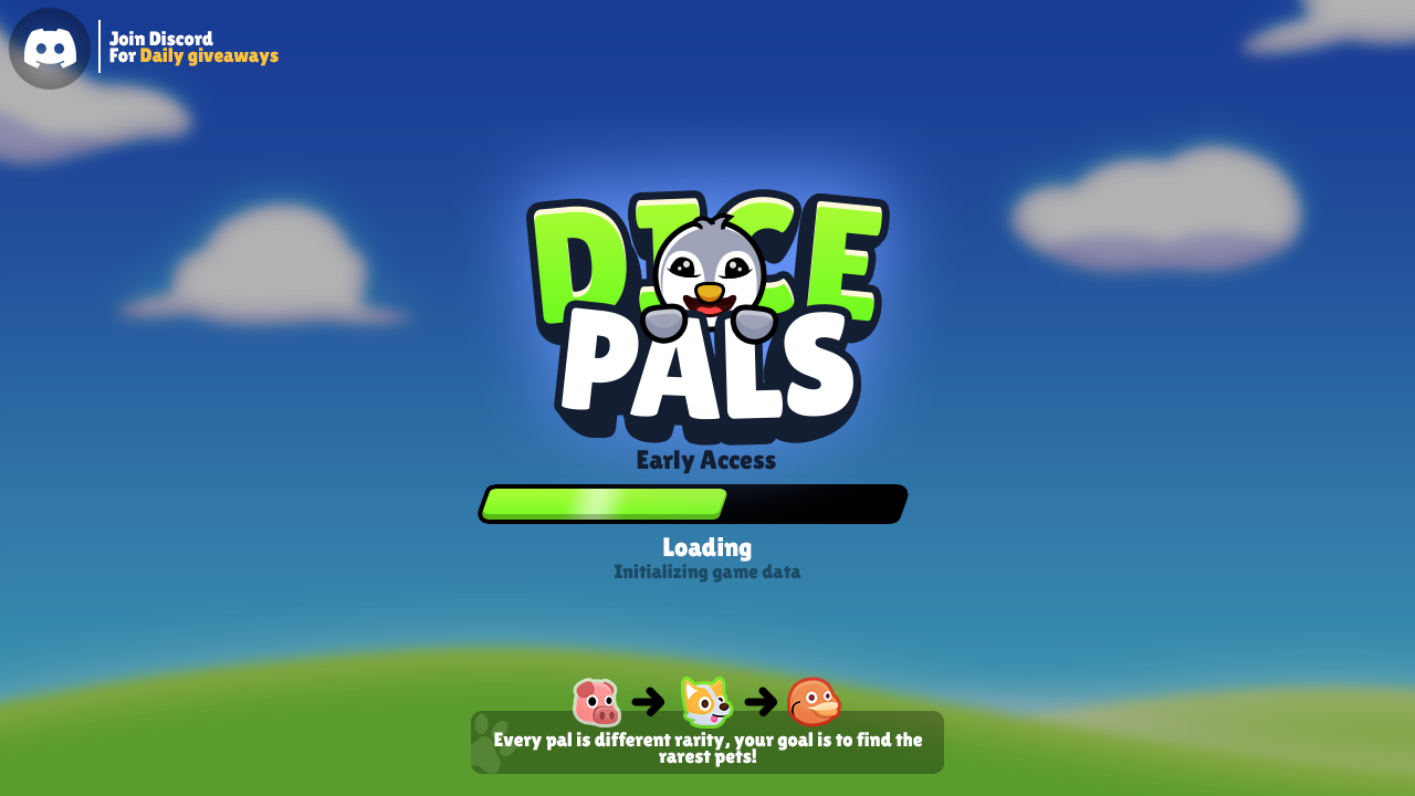 DicePals logo with illustrated background